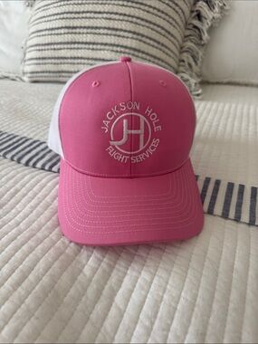 Jackson Hole Flight Services Pink Mesh Trucker Hat